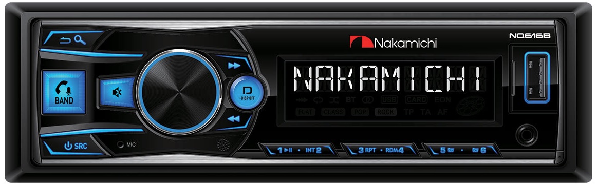 Автомагнитола 1din nakamichi nq616b автомобильный медиа-ресивер,usb, aux, 50*4 вт/ NQ616B